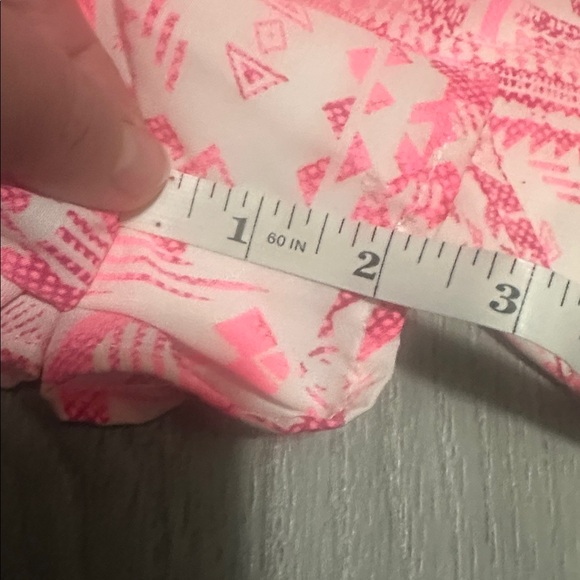 Caramel Pink and White Patterned Strappy Romper size large - Picture 7 of 7